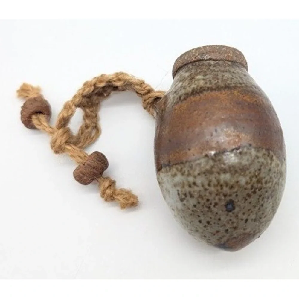 Handmade Studio Pottery Bud Vase Wall Pocket 4